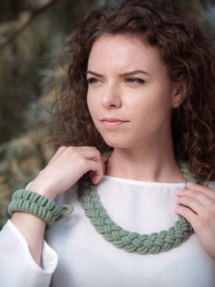 Sloane Knotted cotton rope necklace for wholesale by Besoph