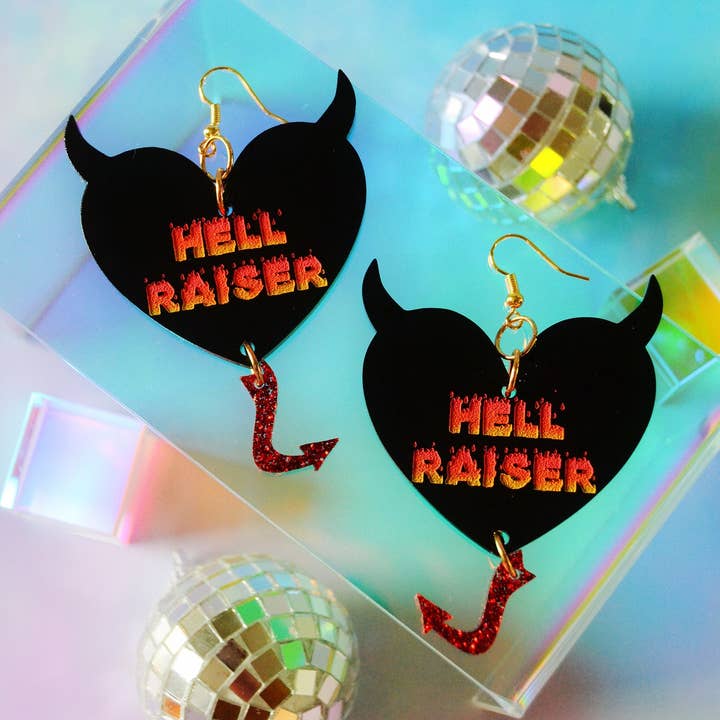 Rebel Disco Designs - Vente Boucles d'oreilles pendantes - Boucles d'oreilles Devil Babe0