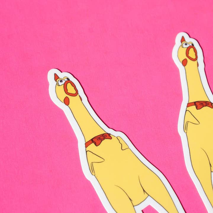 Doctor Scribble – wholesale Sticker – Screaming Rubber Chicken Vinyl Sticker