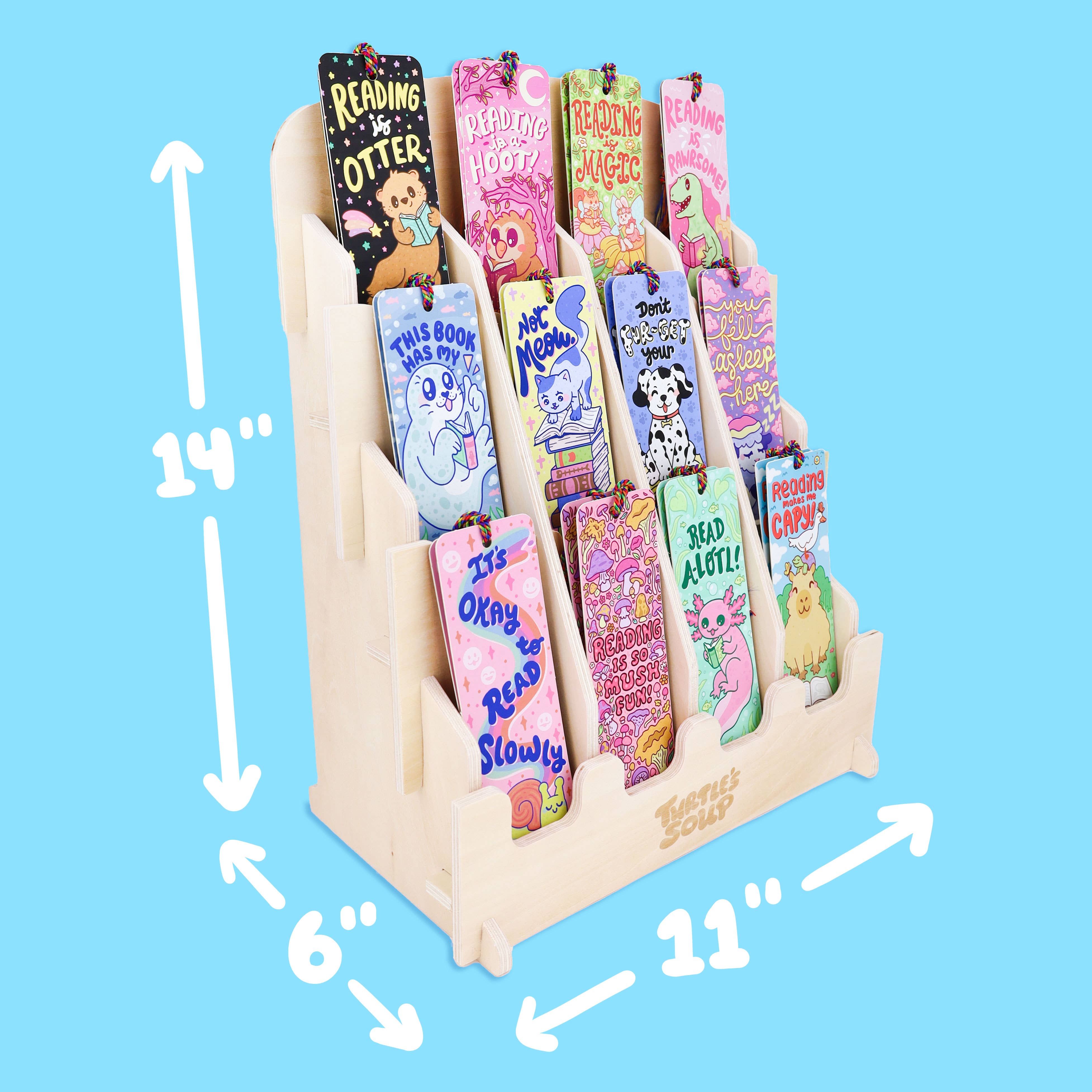 Turtle's Soup - Vendita all'ingrosso Segnalibro - Espositore in legno per segnalibri tascabili e piccoli articoli2