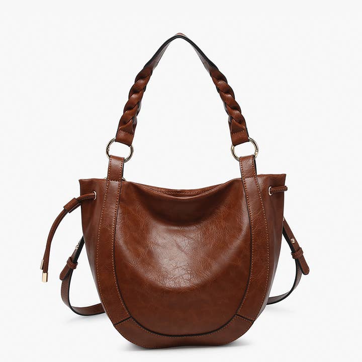 Jen & Co. – Engroshandel Skuldertaske – til kvinder – M2617 Rowan Panelet Hobo m/snoet håndtag og lang rem