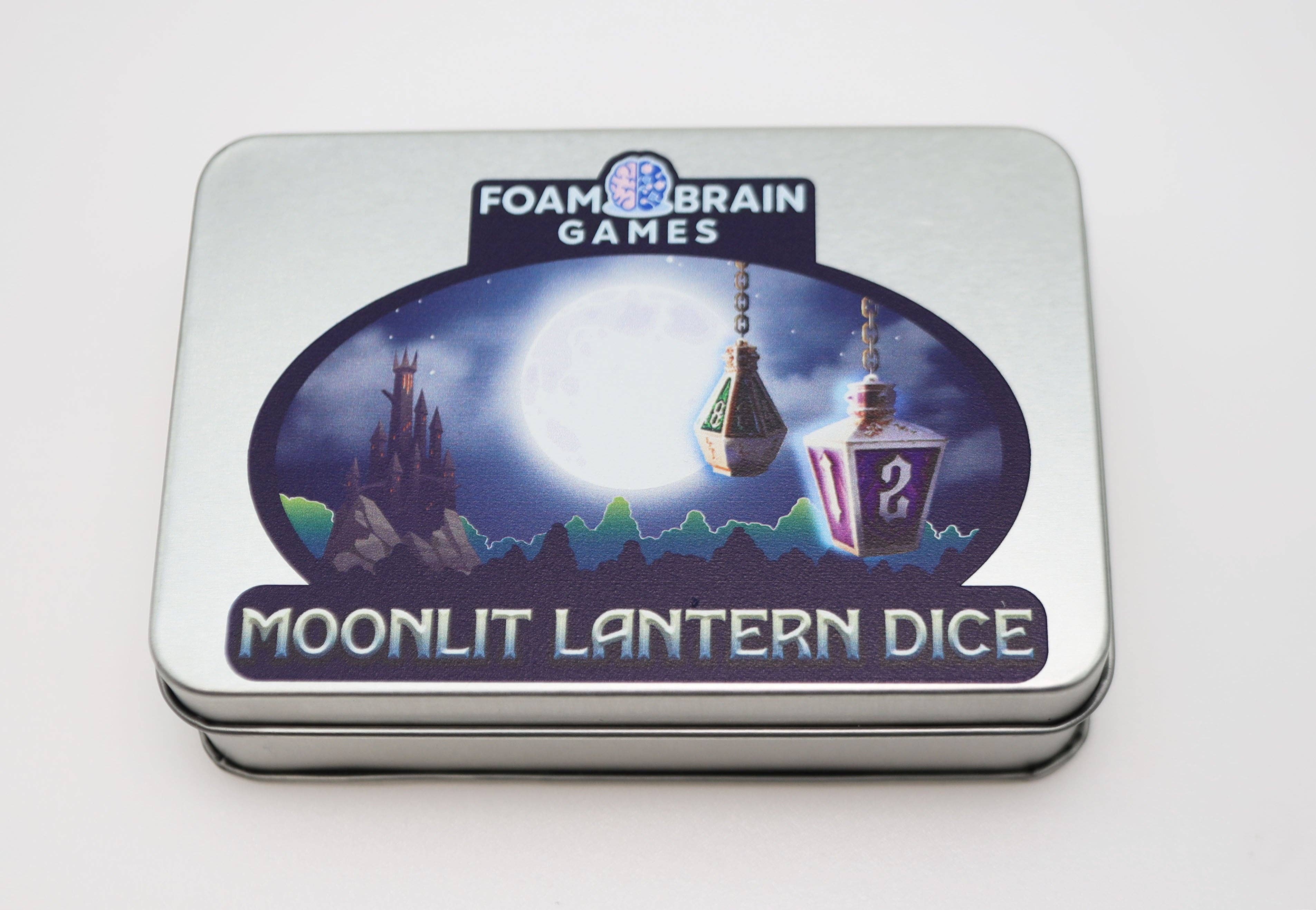 Foam Brain Games - Wholesale Dice - Moonlit Lantern: Silvered Acidfire - Metal RPG Dice Set5