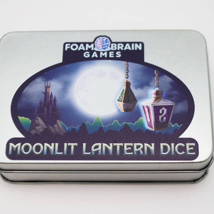 Foam Brain Games - Wholesale Dice - Moonlit Lantern: Silvered Acidfire - Metal RPG Dice Set5