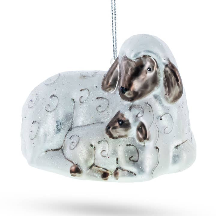 Schaap Familie Glazen Ornament voor wholesale door BestPysanky