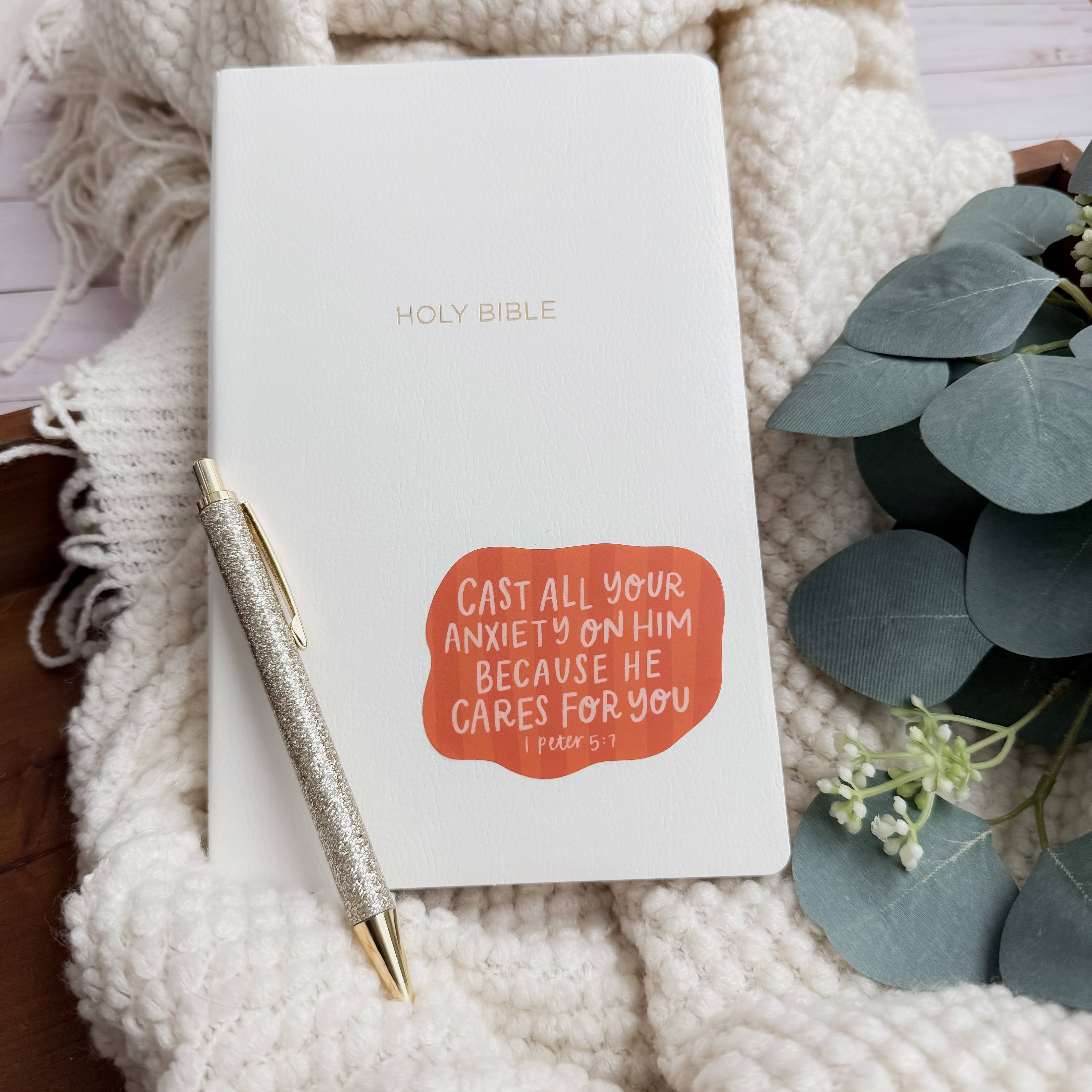 swaygirls - Wholesale Sticker - 1 Peter 5:7 Sticker | Christian stickers about faith, Bible4