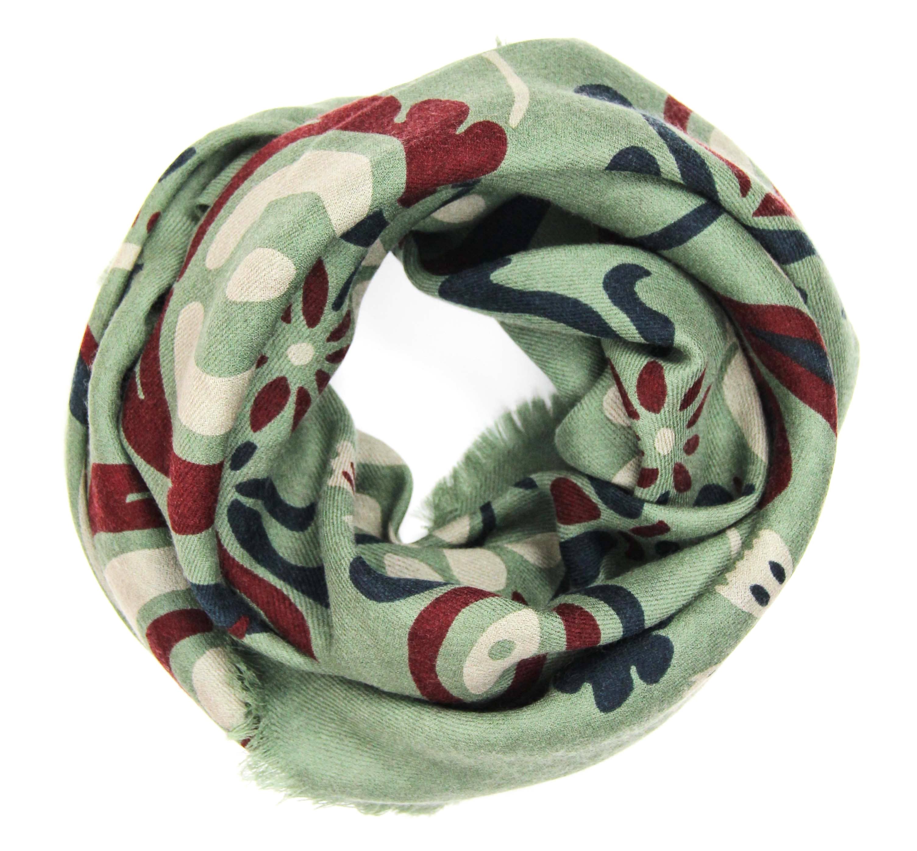 Les Belles Vagabondes - Wholesale Scarf - Women's - Tatiana Khaki Wool Square