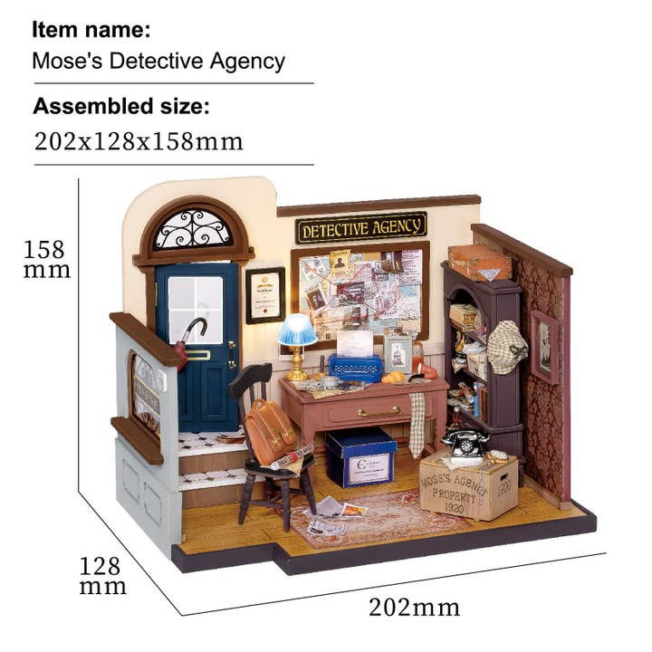 Hands Craft - Wholesale DIY Craft Kit - DIY Miniature House Kit: Mose's Detective Agency