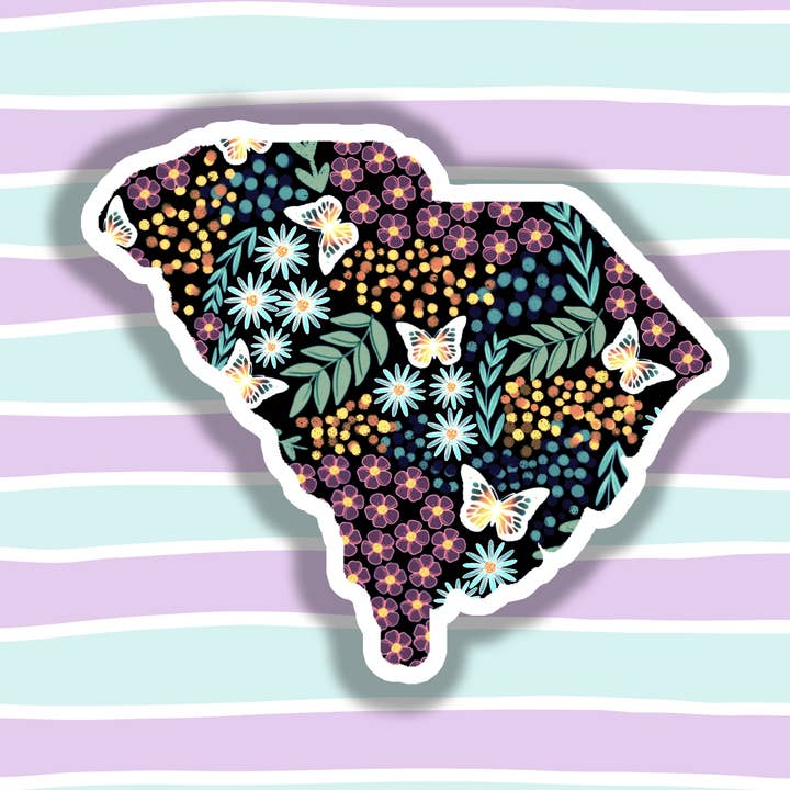 South Carolina Floral State Aufkleber für den Großhandel von Eve's Art Shop