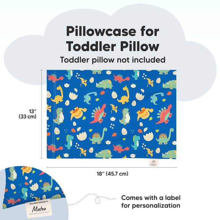 KeaBabies - Wholesale Bedding Pillowcase/Sham - Kids & Baby - KeaBabies Printed Toddler Pillowcase 13X18" (DinoWorld)