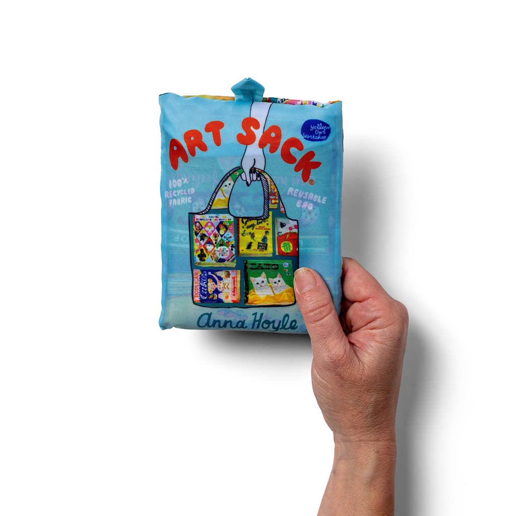 Yellow Owl Workshop – Saco de mercearia/compras por atacado – Bolsa reutilizável Art Sack® Useless Books por Anna Hoyle2