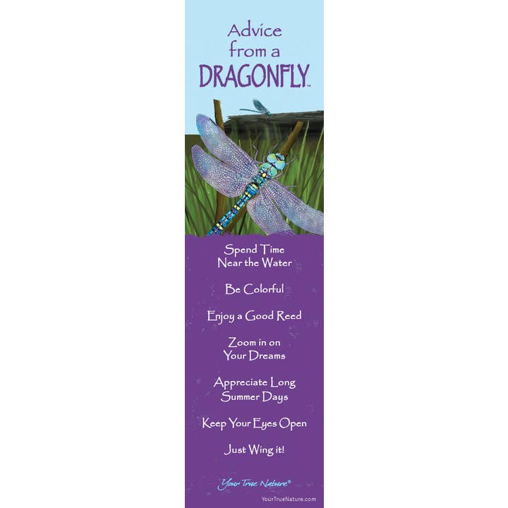 Advice from a Dragonfly Laminated Bookmark for wholesale by Advice for Life by Your True Nature