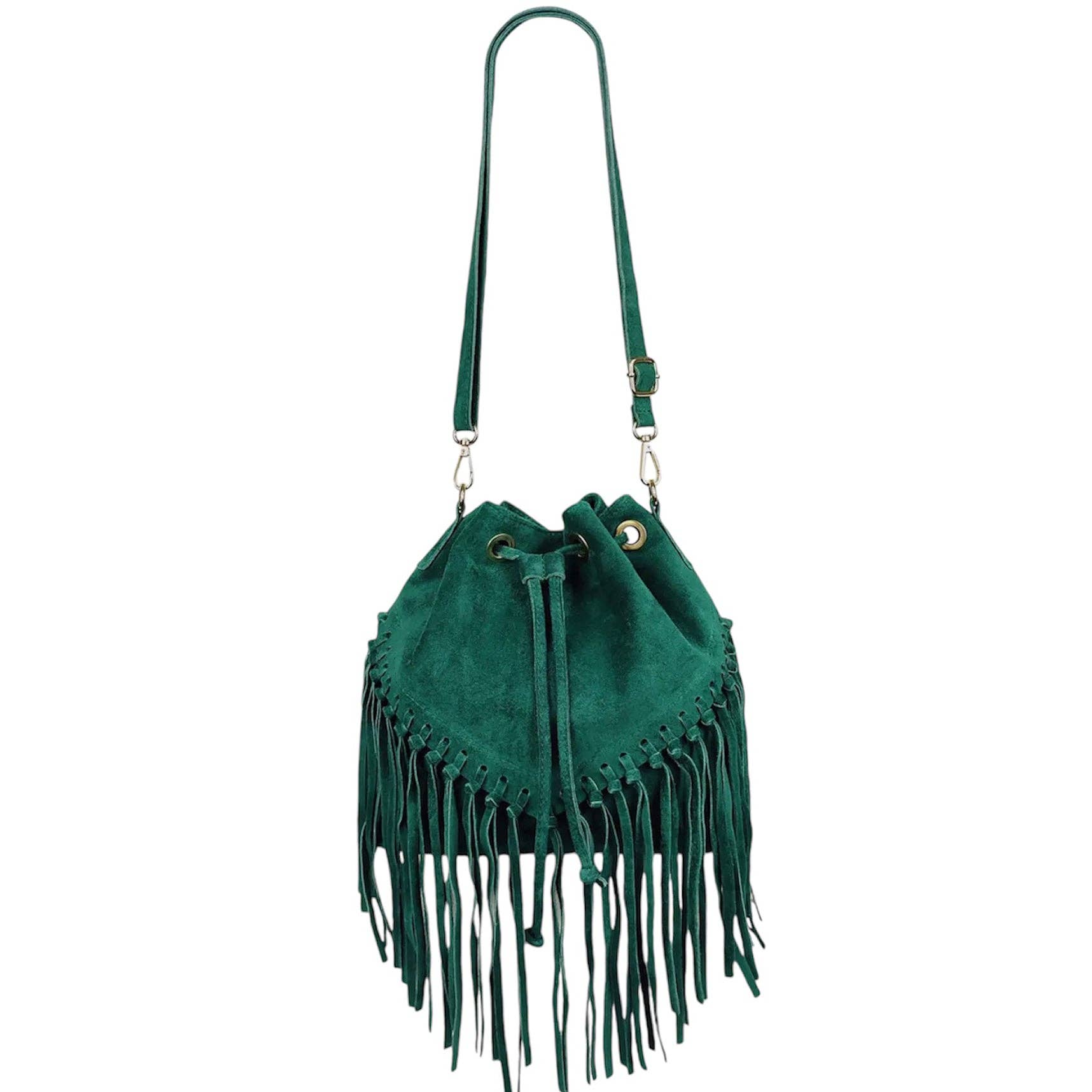 MODARNO - Vente Sac porté épaule – femme - Sac en daim Modarno à franges 26x13x26 cm20