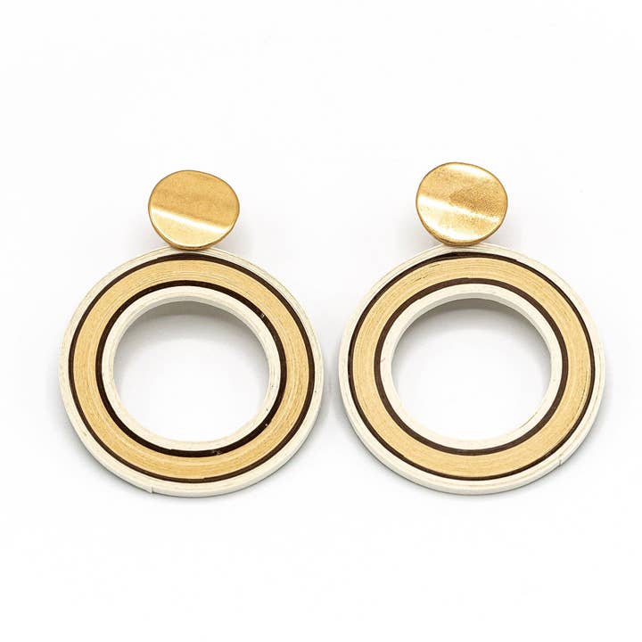 Round paper earrings for wholesale by KLK