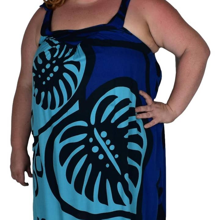 Aruba Resort Top - blauw en zwart voor wholesale door Island Style Clothing Co by Akamai Distribution Ltd