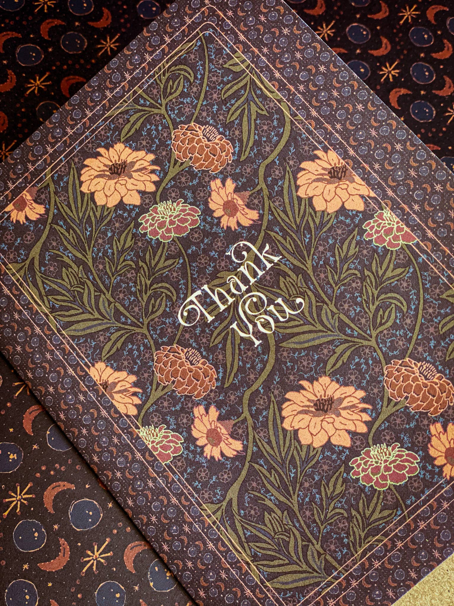 re:mused studio - Wholesale Thank You Card - Moonlight Zinnia Thank You A2 Greeting Card8