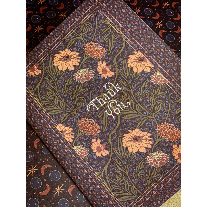 re:mused studio - Wholesale Thank You Card - Moonlight Zinnia Thank You A2 Greeting Card8