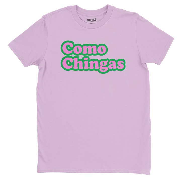 Como Chingas - Lilac T-Shirt for wholesale by Que Rico T-Shirt Co.
