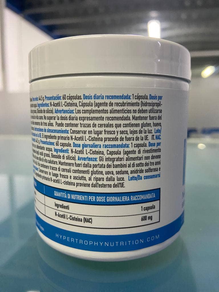 HYPERTROPHY NUTRITION - Wholesale Oral Supplement/Vitamin - NAC 600mg. 60 caps3