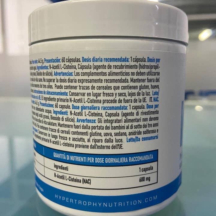 HYPERTROPHY NUTRITION - Wholesale Oral supplement/vitamin - NAC 600mg. 60 caps3