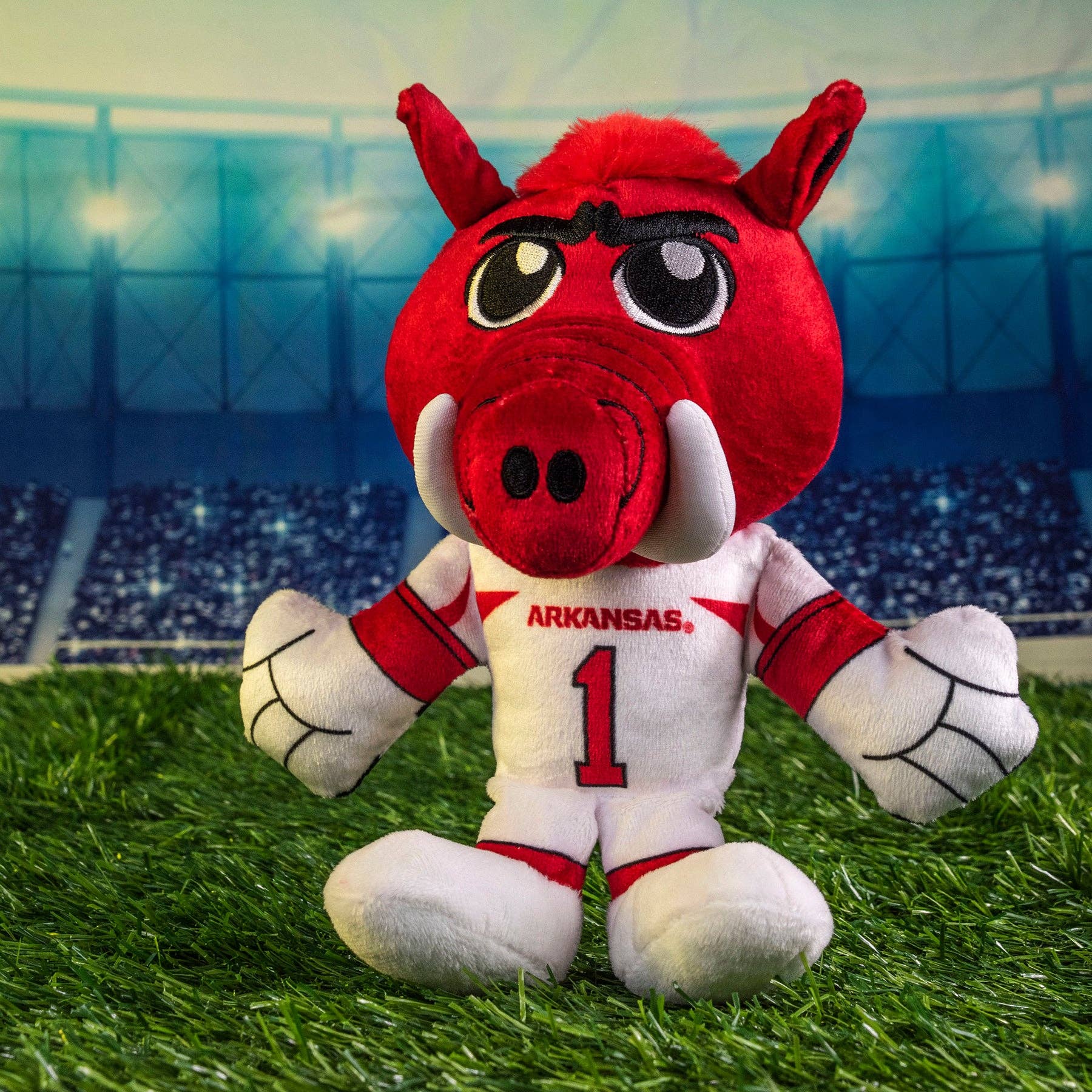 Uncanny Brands - Wholesale Stuffed/Plush Toy - Kids & Baby - Bleacher Creatures Arkansas Razorbacks Big Red 8" Mascot Kuricha Sitting Plush3