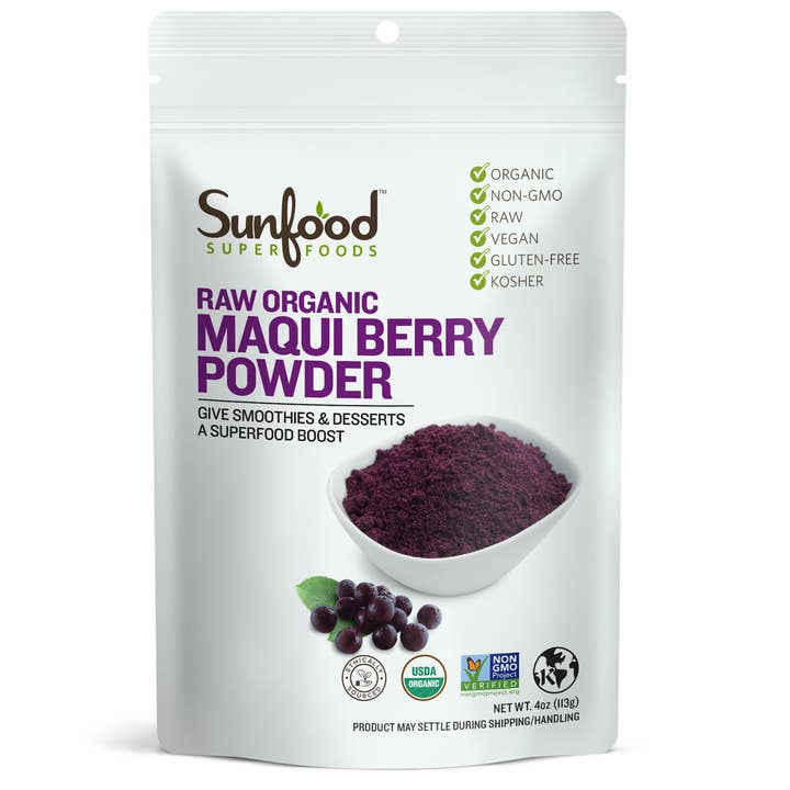Maqui Berry Powder, 4oz for wholesale by Sunfood Superfoods