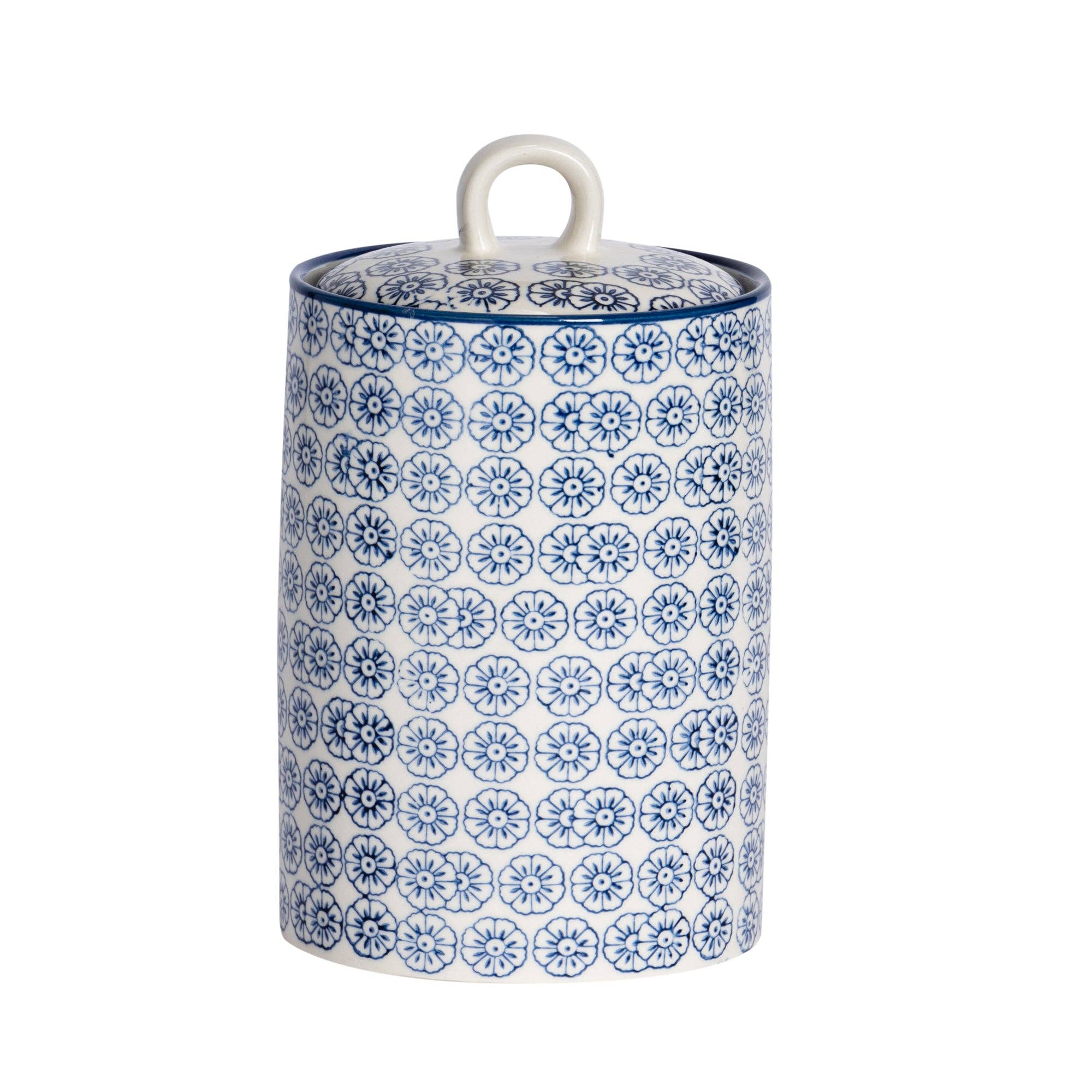 Rinkit Pty Ltd - Wholesale Canister - Nicola Spring Hand-Printed Kitchen Canister - Navy0