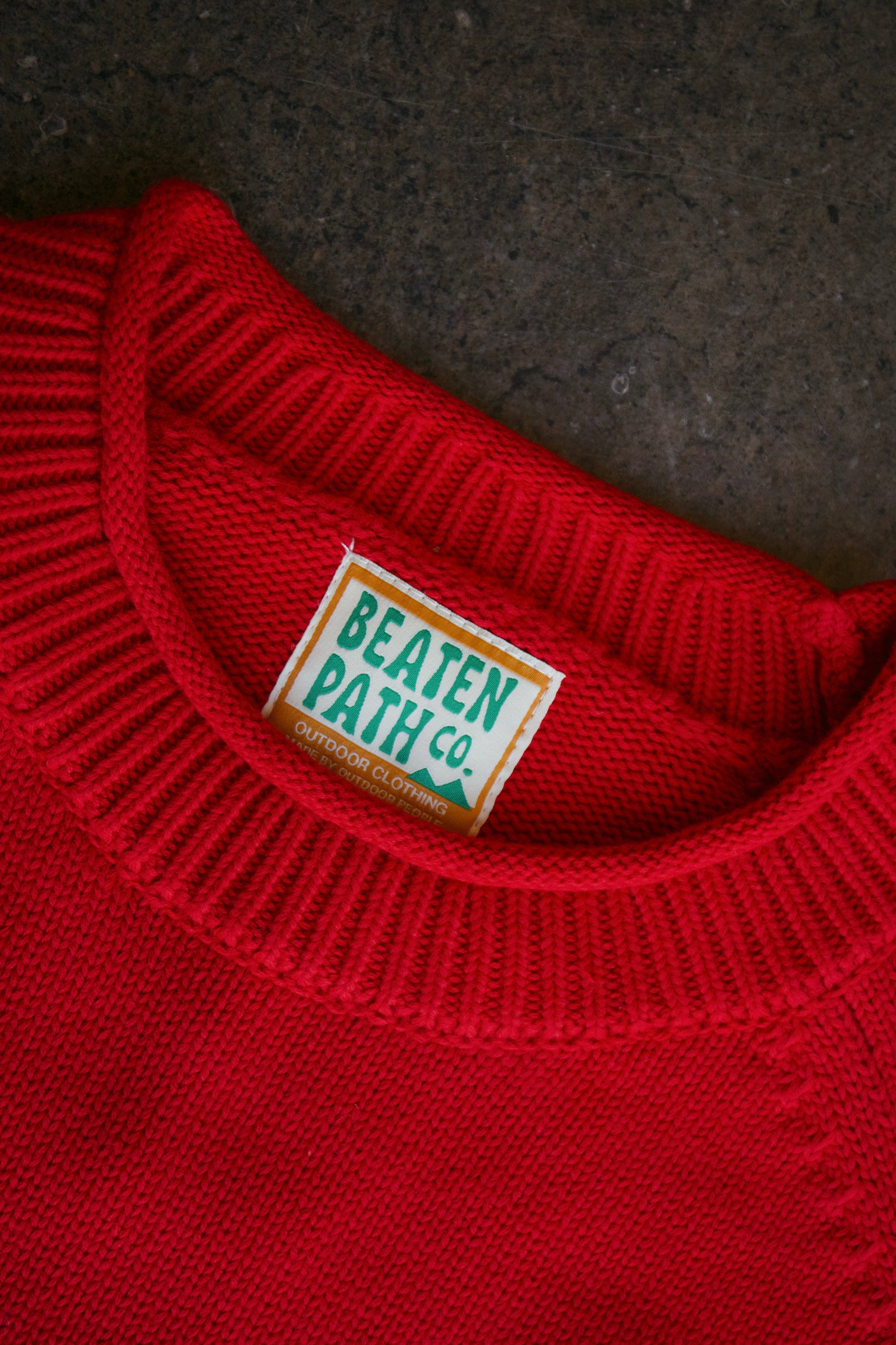 Beaten Path Co - Wholesale Knit Sweater - Unisex - RED COTTON FISH SWEATER4