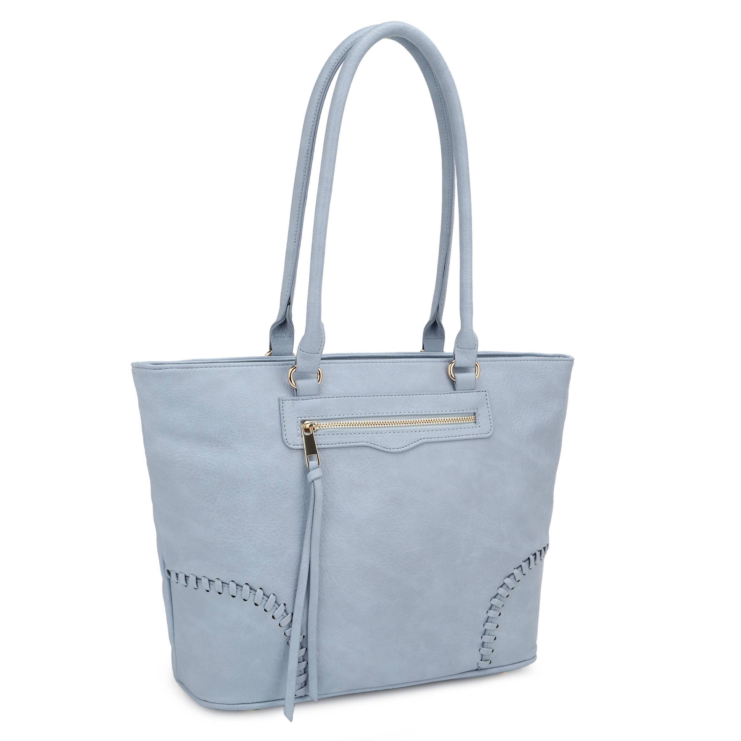 KAYLA+AVA – Großhandel Tragetasche – Damen – Alyssa Slouchy Tragetasche, lässig, Whipstitch, silberne Hardware1