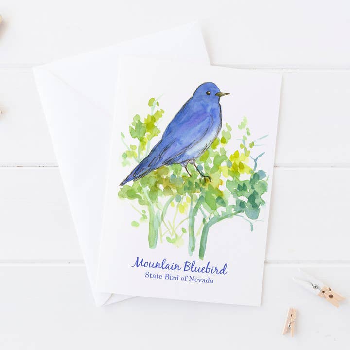 Mountain Bluebird State Bird Of Nevada Greeting Card for wholesale by Rugosa & Pine