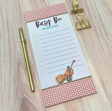 Mod Lounge Paper Company - Wholesale Notepad - Vintage Busy Bee To Do List Notepad Blue1