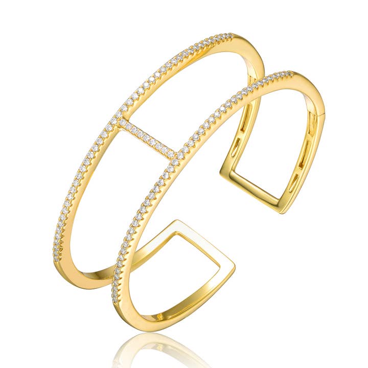 Bracelet en argent sterling plaqué or 14 carats (420) pour la vente par Genevive