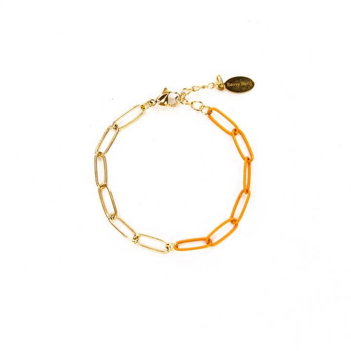 Savvy Bling - Wholesale Link & Chain Bracelet - Enamel 16+ Colors paperclip & Gold chain link bracelet18