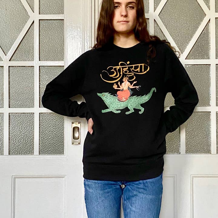 Varuna yoga sweatshirt, black for wholesale by reinc.