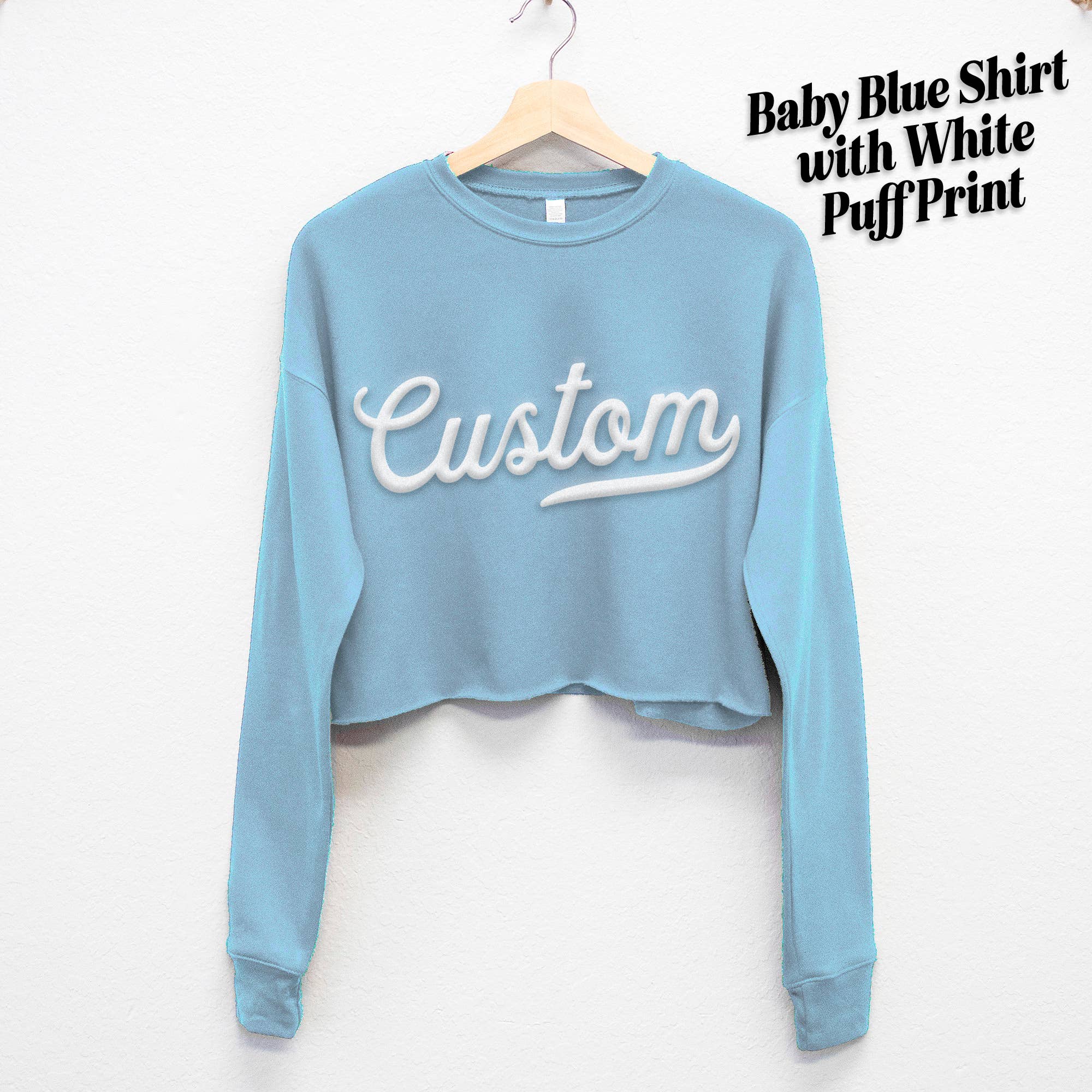 Nobullwoman Apparel - Wholesale Graphic Sweatshirt - Women's - PUFF PRINT Custom Cropped Sweatshirt – Embossed 3D Lettering6
