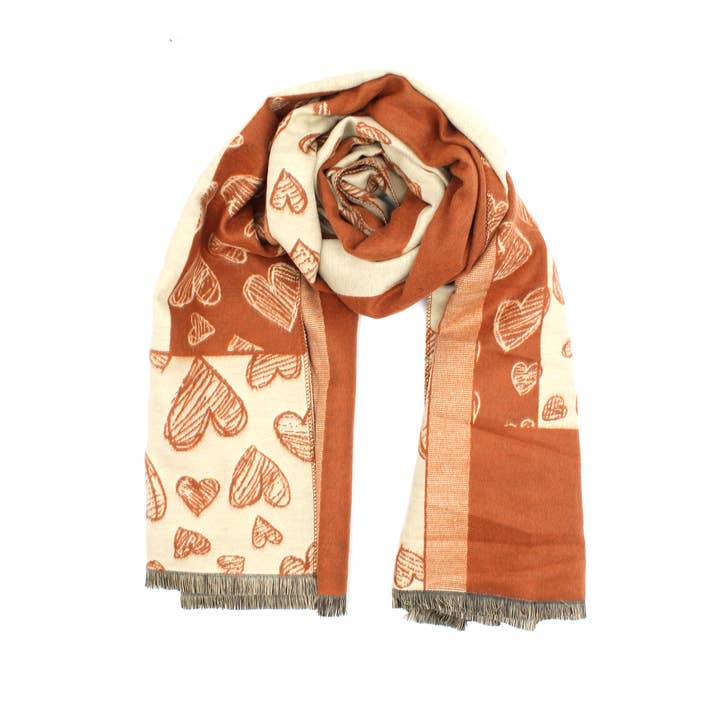 Vimoda - Wholesale Scarf - Women's - Thick scarf with hearts3