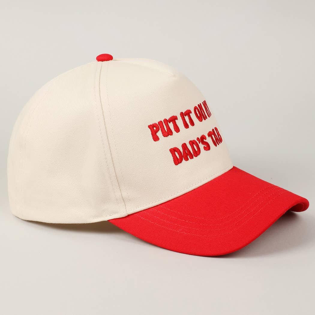 Fashion City - Wholesale Baseball Cap - Unisex - Put It On My Dad's Tab Embroidery Two-Tone Hat55