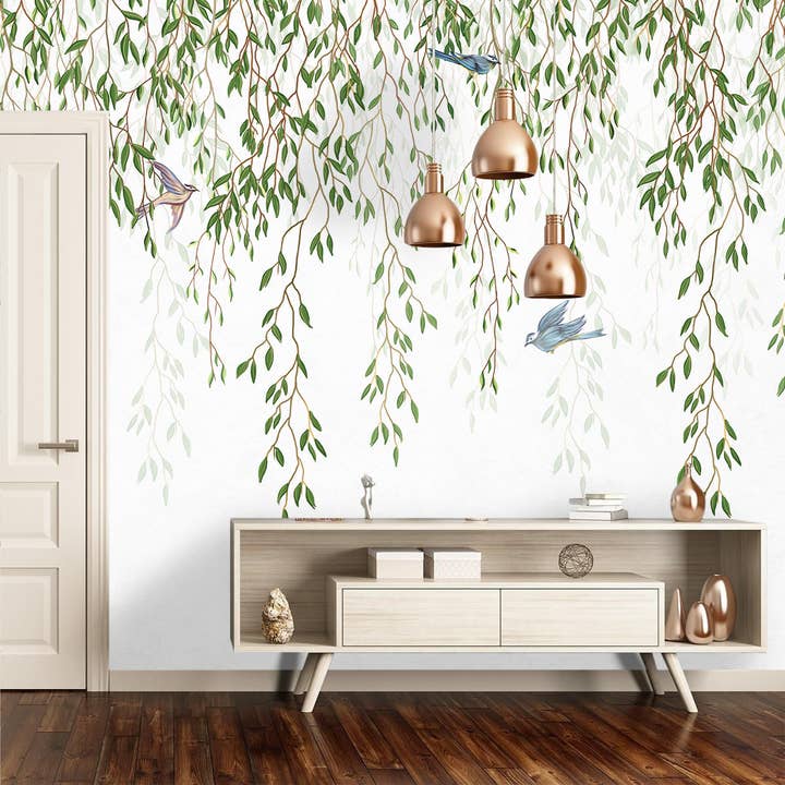 Les Panoramiques - Wholesale Wallpaper - Panoramic Wallpaper Hanging Leaves