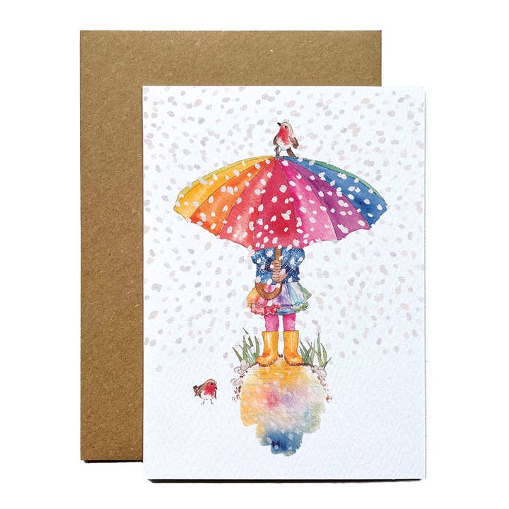 Jenny Vellacott - Wholesale Christmas Card - Christmas Card Quirky Xmas Card Rainbow Card