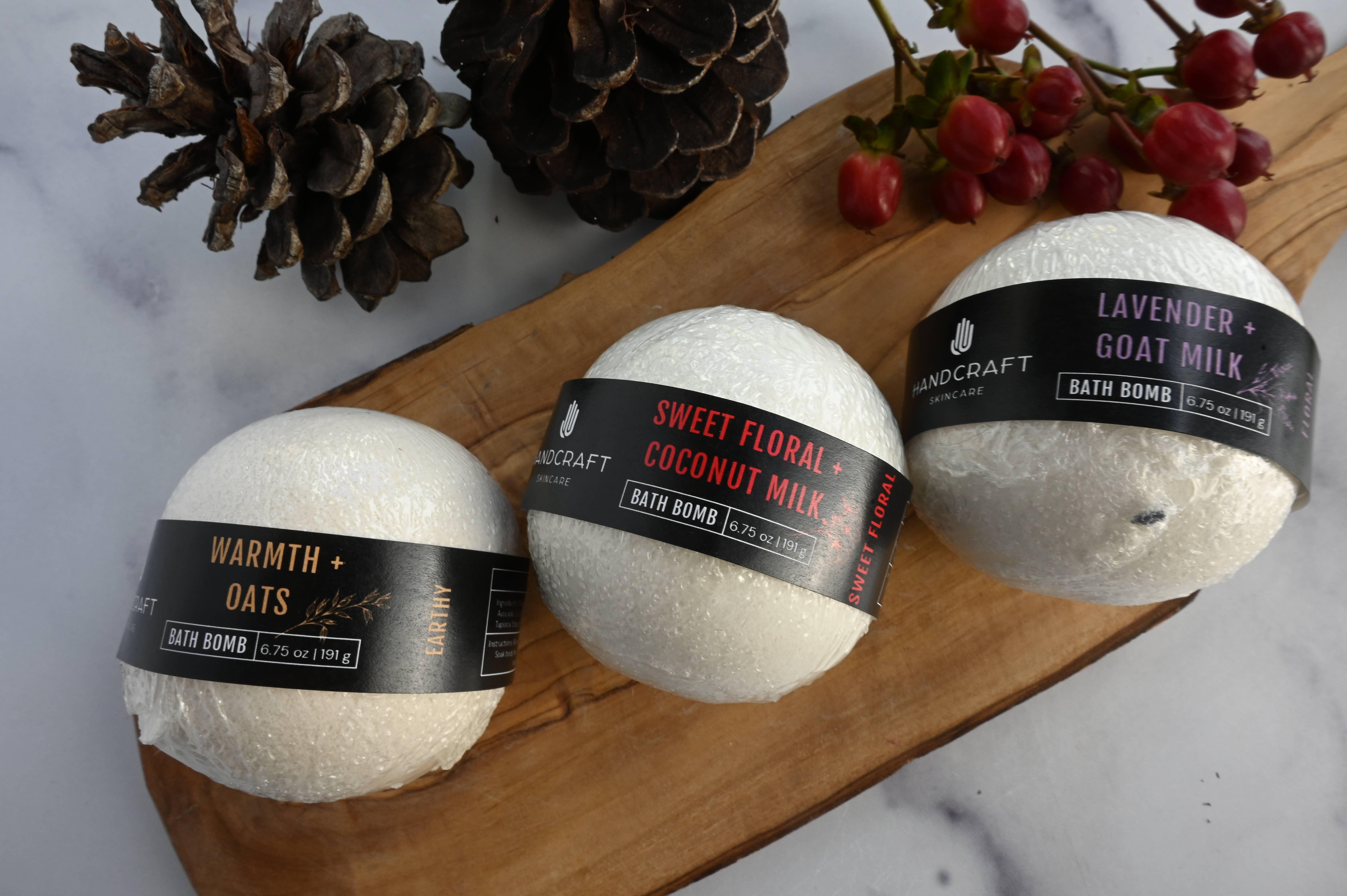 HandCraft Skincare - Wholesale Bath Bomb/Fizz - Sweet Floral + Coconut Milk Bath Bomb6