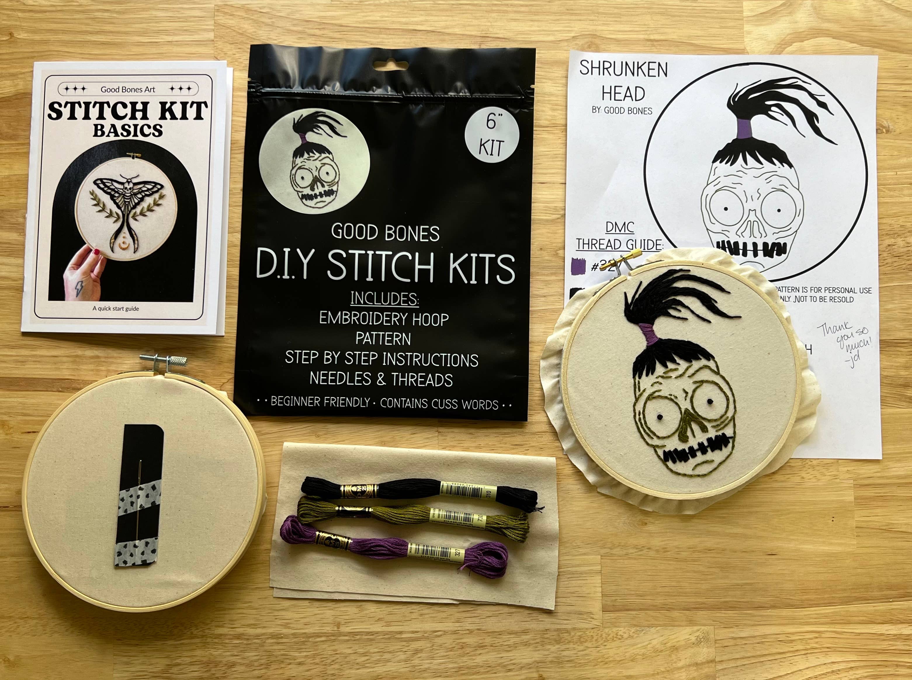 Good bones art – wholesale Material för broderi/korsstygn – Broderikit med krympt huvud 4