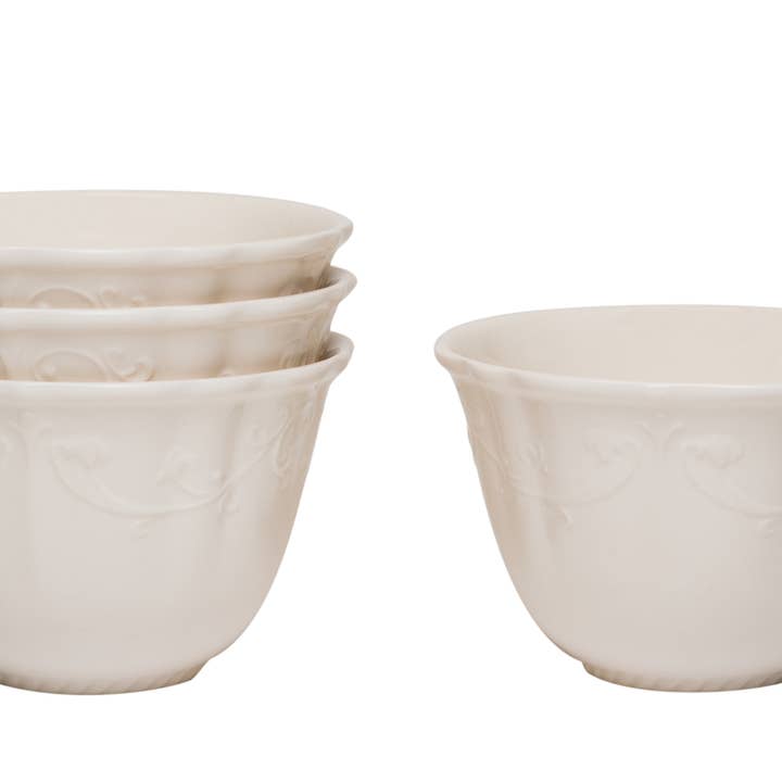 Conjunto de tigelas de frutas brancas Country Estate 5 “18 onças/4 por atacado de Red Vanilla Home