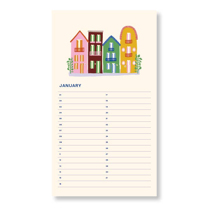 A-Journal Stationery - Wholesale Calendar - Fabrique a la Carte Birthday Calender - Sun