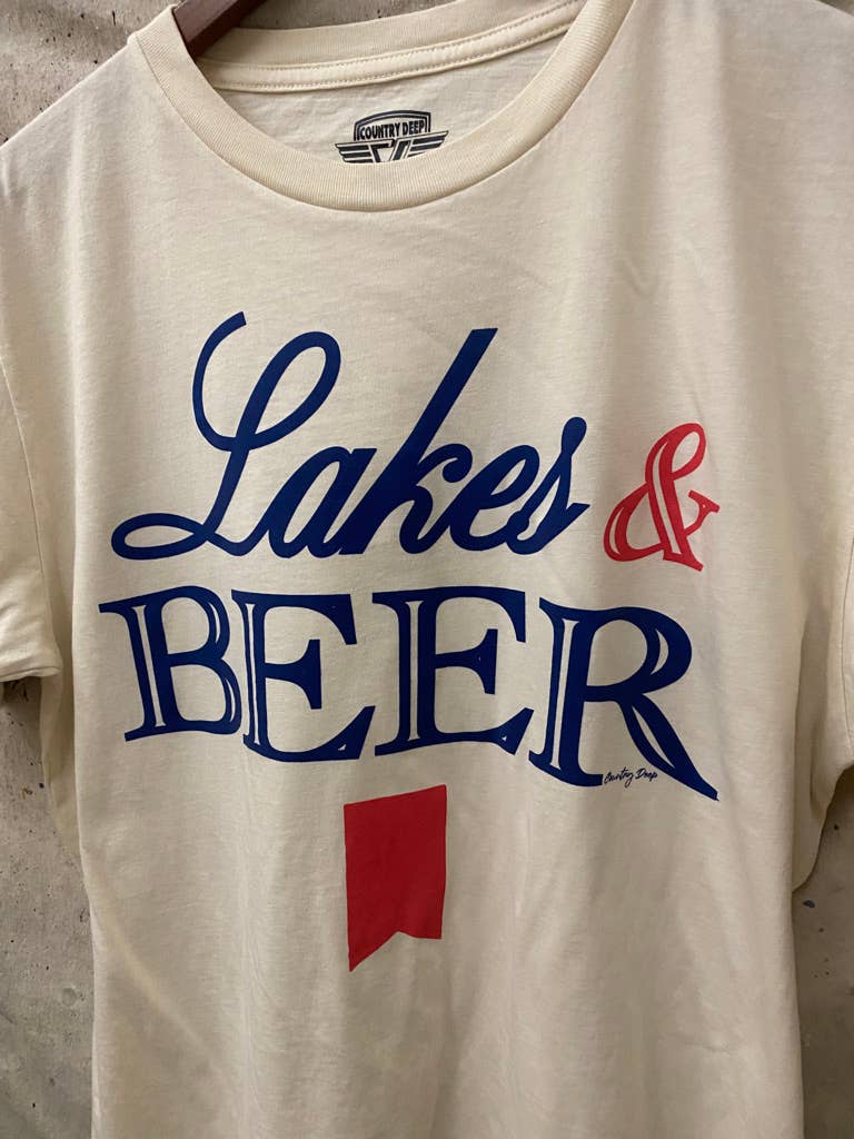 Country Deep Apparel - Wholesale Screen Printed T-Shirt - Unisex - Lakes & Beer Relaxed unisex Tee   2