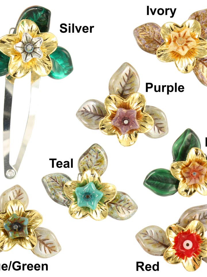 Juego de pinzas de pelo Idril Gold Flower para venta al por mayor de Ardent Designs