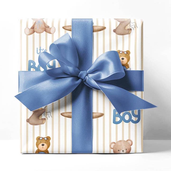 Baby Bear Gift Wrap Custom Made To Order for wholesale by SB Paperie