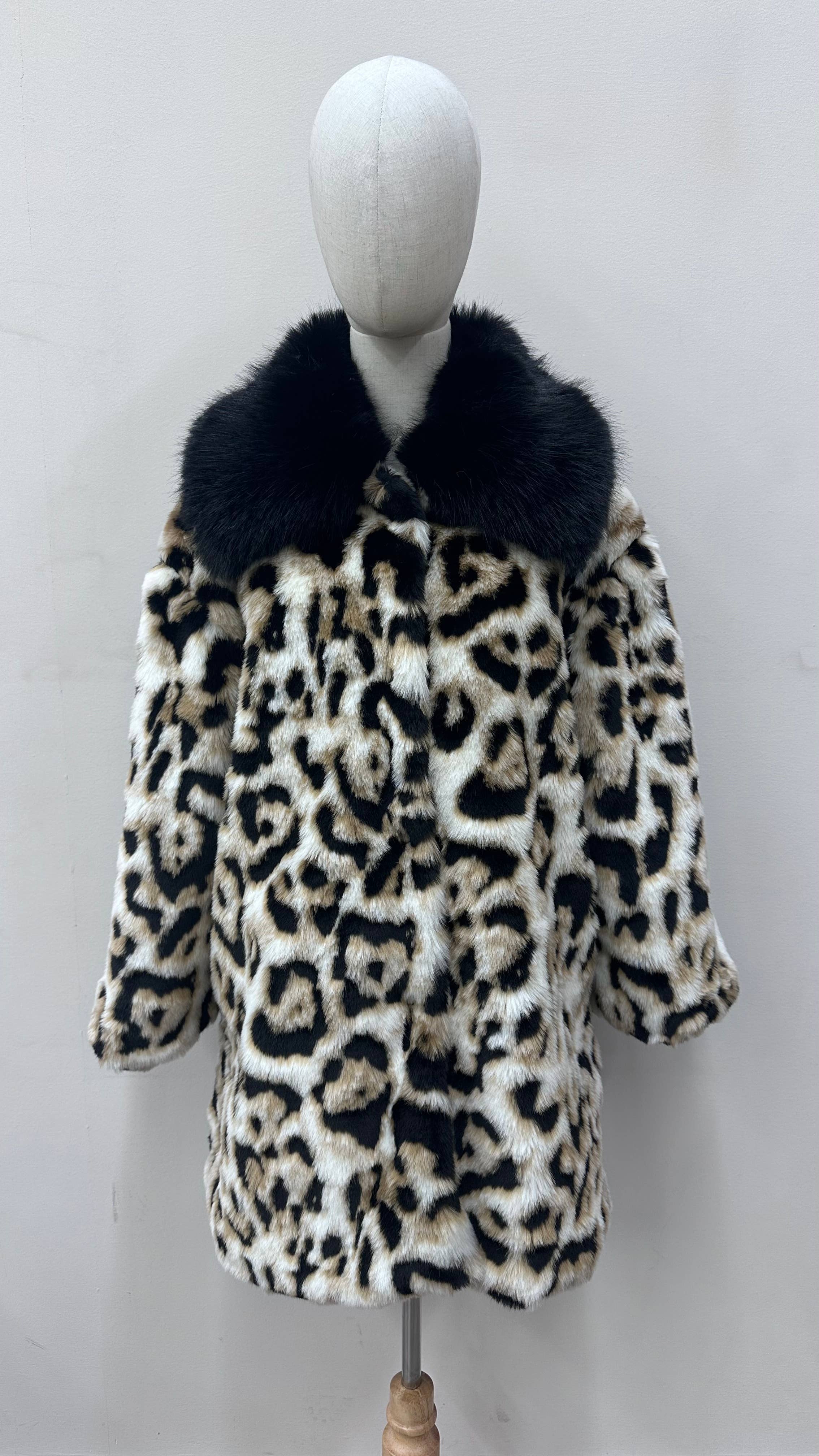 Beige SPOTTED FAUX FUR JACKET for wholesale on Faire0