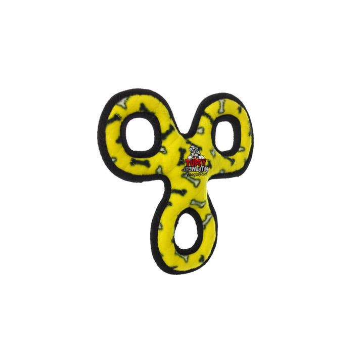 Tuffy Dog Toys - VIP Products - Wholesale Pet Squeaky Toy - Dog - Tuffy Jr 3 Way Tug - Yellow, Durable, Tough, Squeaky Dog Toy