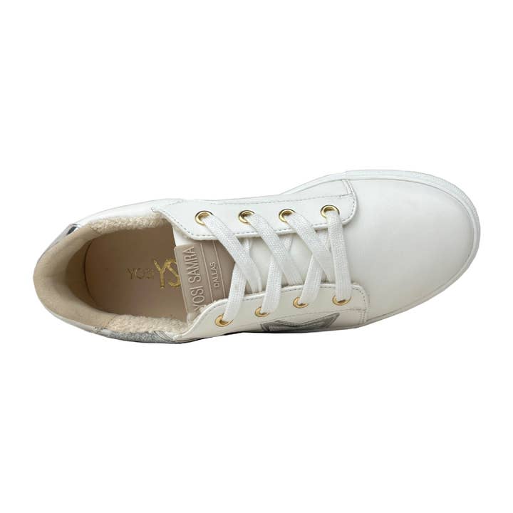 Vit & Silver Glitter Miss Harper Sneaker i Silver Glitter - Barn för wholesale på Faire