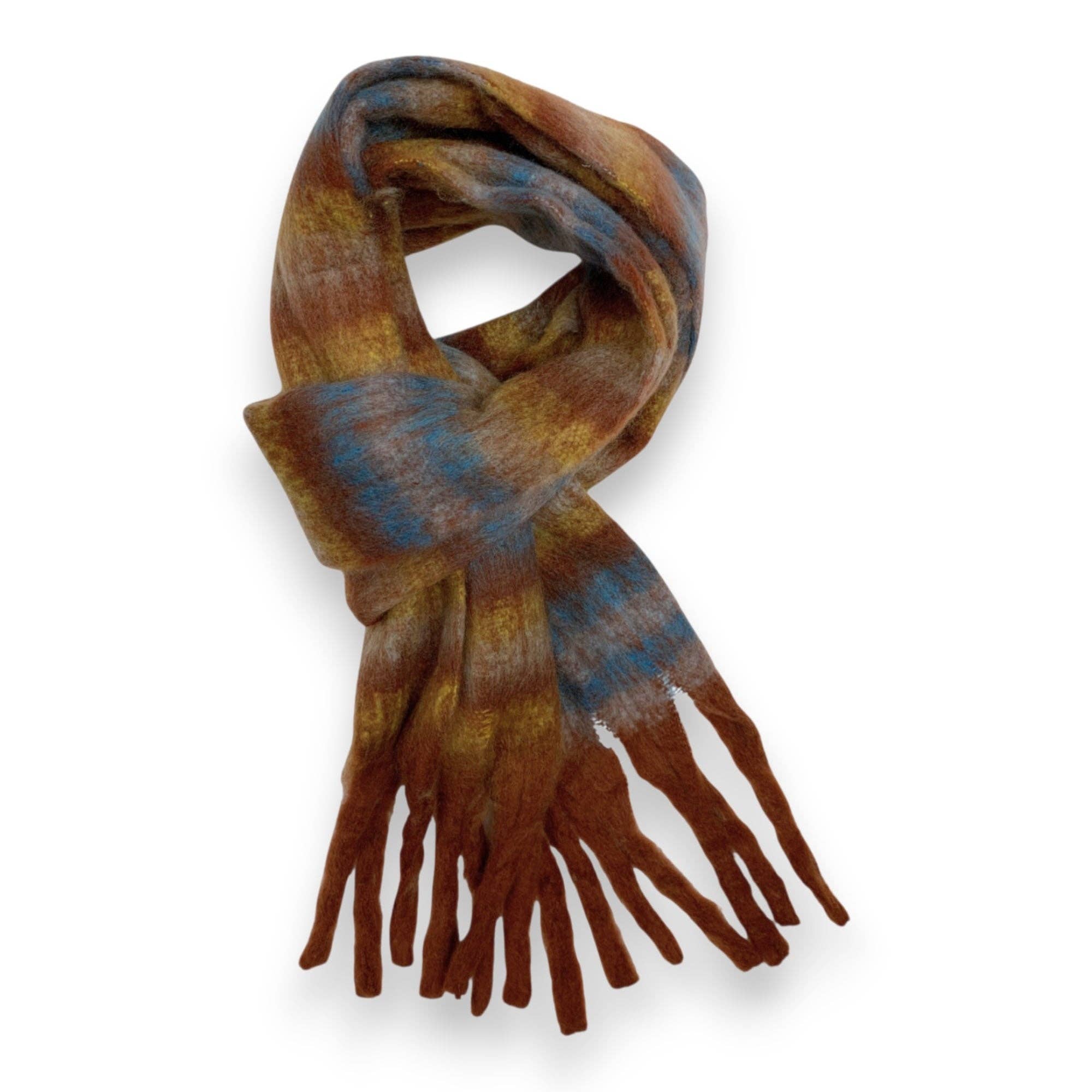 Lili Scarves (US Duty Free) - Vente Écharpe – femme - Écharpe d'hiver en laine mélangée duveteuse à rayures5