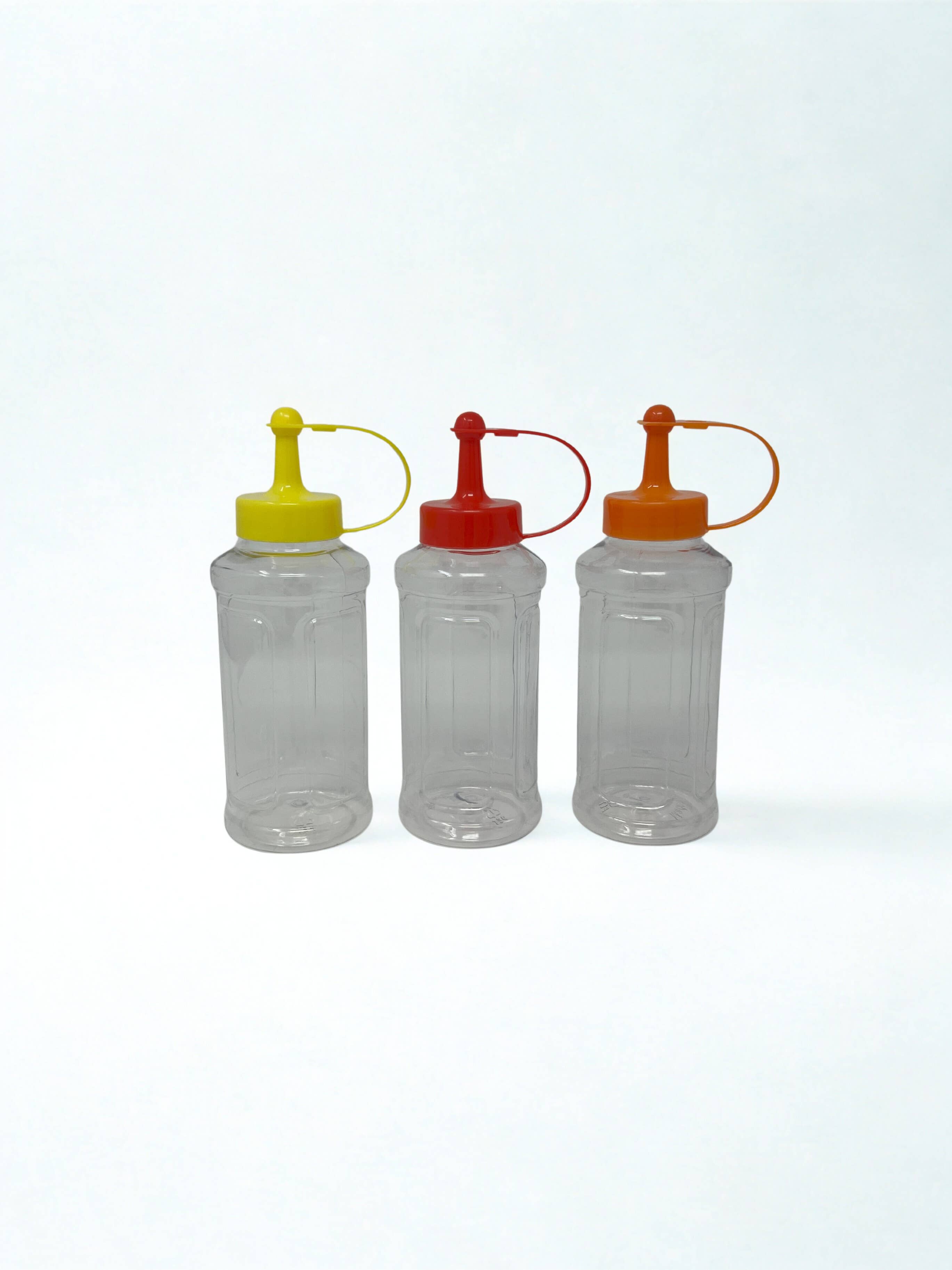 USA HomeMax – wholesale Food storage container – 3pc 8oz Multipurpose Clear Squeeze Bottle Set